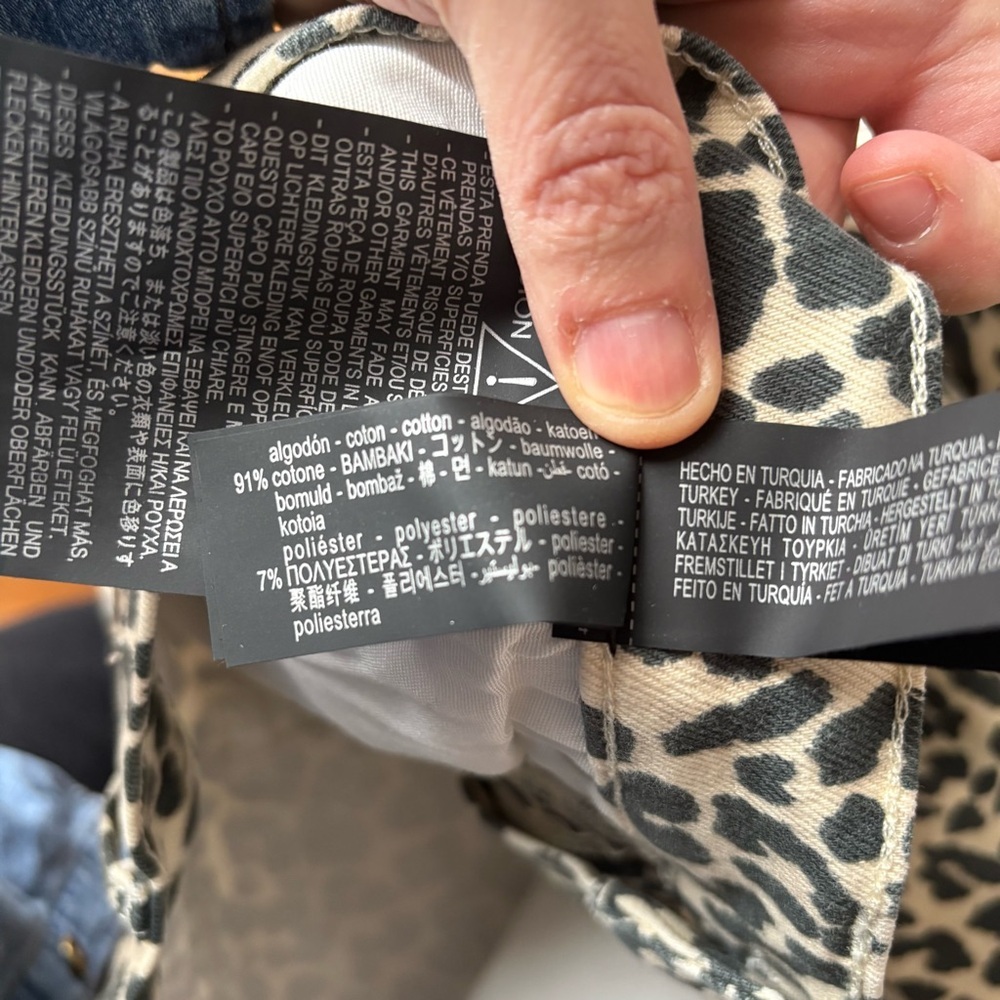 Zara Women's Size 6 Leopard Print Bootcut High Rise Jeans Animal Print Cropped - Picture 10 of 16